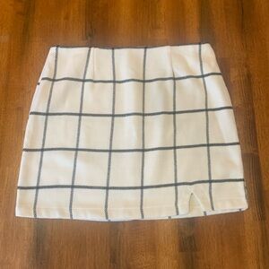 Lulu's Spence Black and White Plaid Skirt